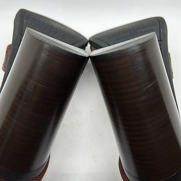 Salvatore Ferragamo Cherry Leather Nuala Block Heel Sandals Shoes **Sz 10**π₯π₯ - Picture 11 of 11